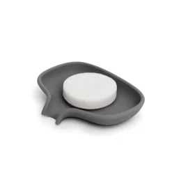 Soap dish with drainage spout silicone, Grafite grey