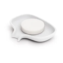 Soap Saver Flow soap dish with drainage spout small, White