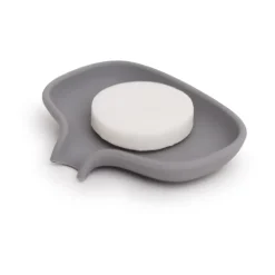 Soap Saver Flow soap dish with drainage spout small, Grey