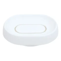 Soap tray with concealed drain spout in silicone - large, White