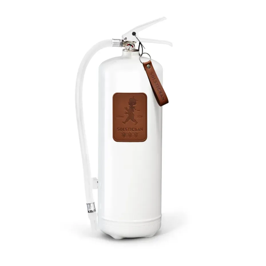Solstickan fire extinguisher 6 kg, White-dark brown leather