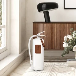 Solstickan fire extinguisher 6 kg, White-dark brown leather
