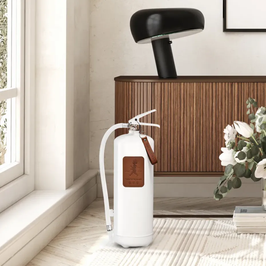 Solstickan fire extinguisher 6 kg, White-dark brown leather