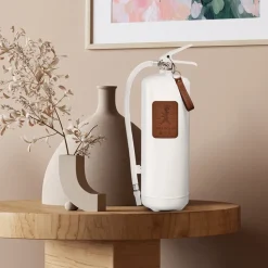 Solstickan fire extinguisher 6 kg, White-dark brown leather
