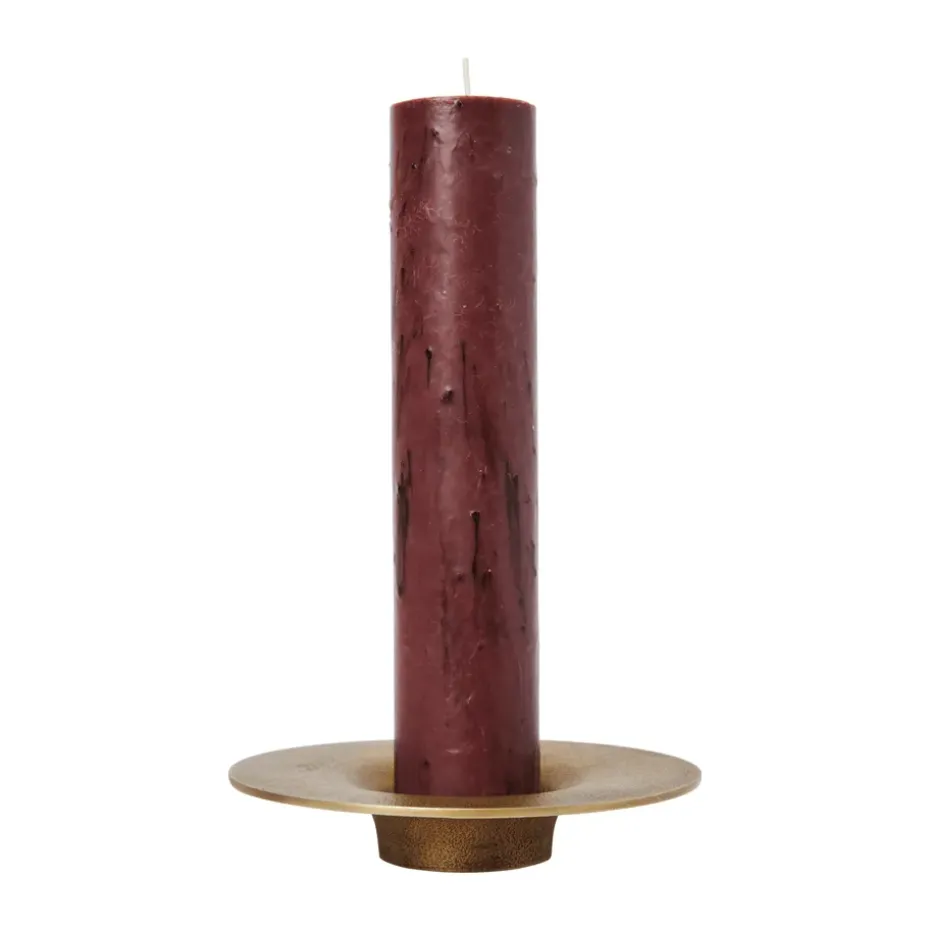 Soothe block candle holder Ø16 cm, Brass Finish