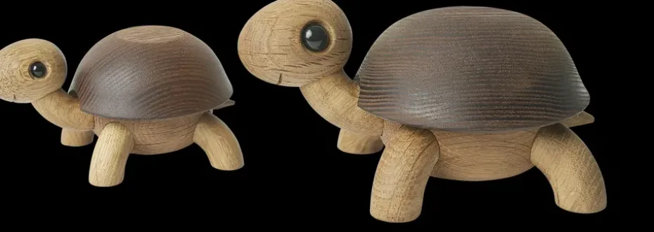 Speedy turtle decoration 4 cm, Oak-ash