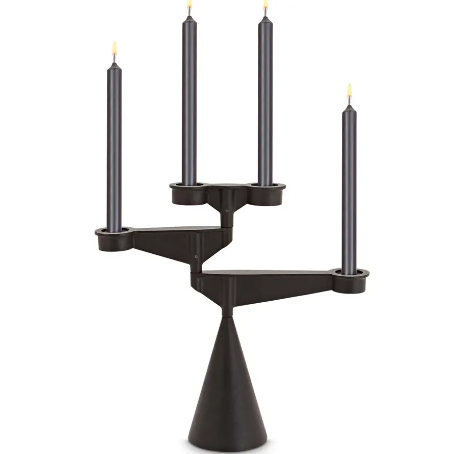 Spin candle holder mini, Black