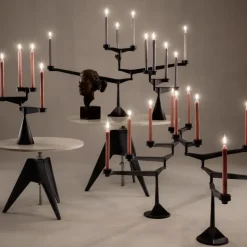 Spin candle holder mini, Black