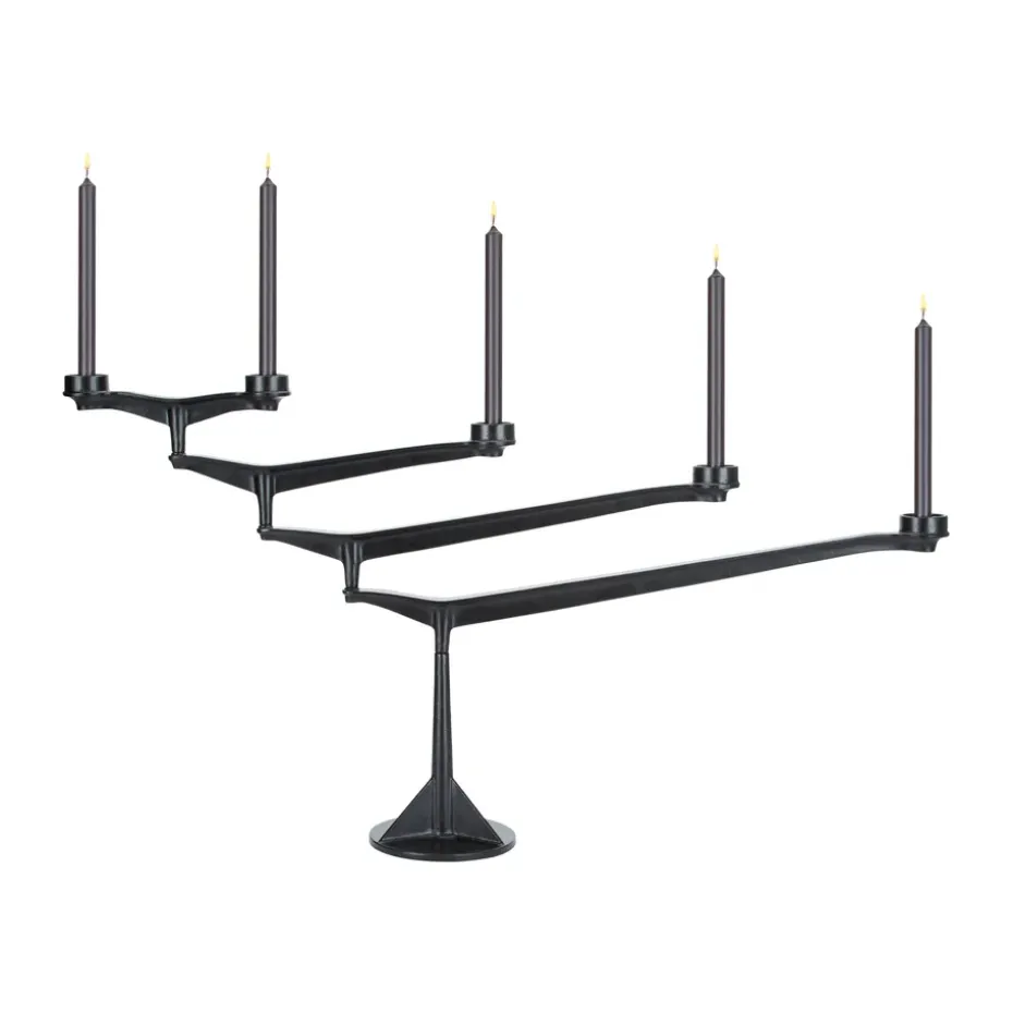 Spin candleholder, Black
