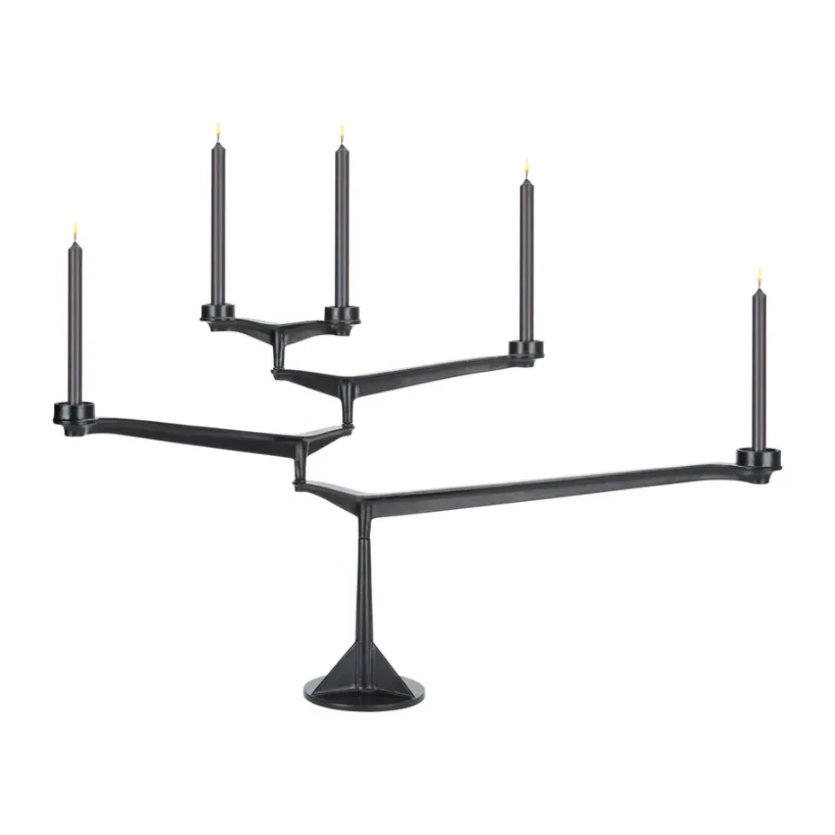 Spin candleholder, Black