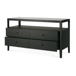Spindle dresser, Black lacquered oak, 4 drawers