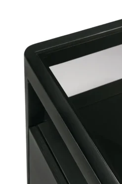 Spindle dresser, Black lacquered oak, 4 drawers