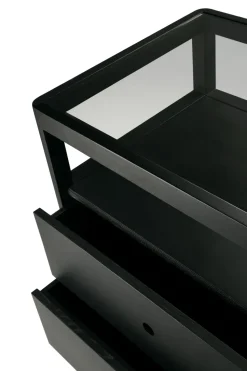 Spindle dresser, Black lacquered oak, 4 drawers