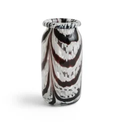 Splash Roll Neck vase XS 19 cm, Coffee and white