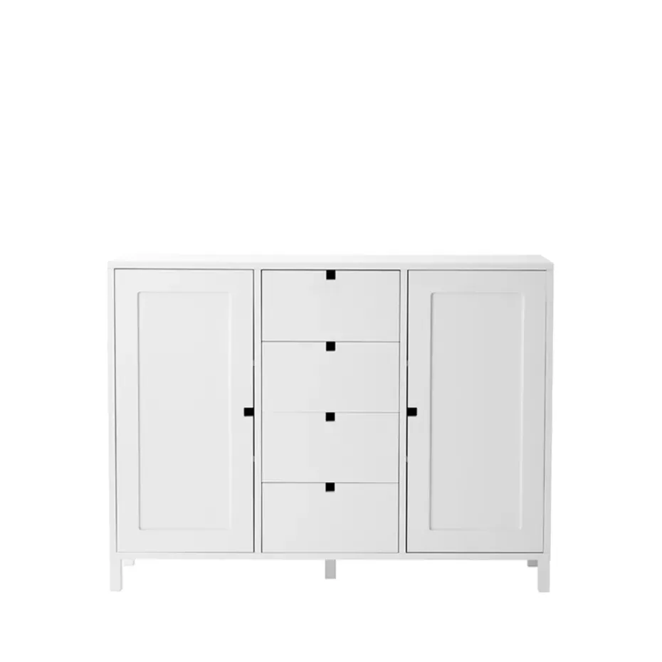 Square bench, White