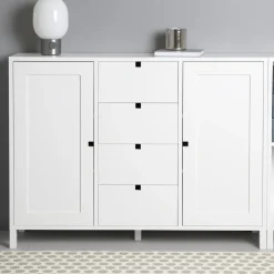 Square bench, White