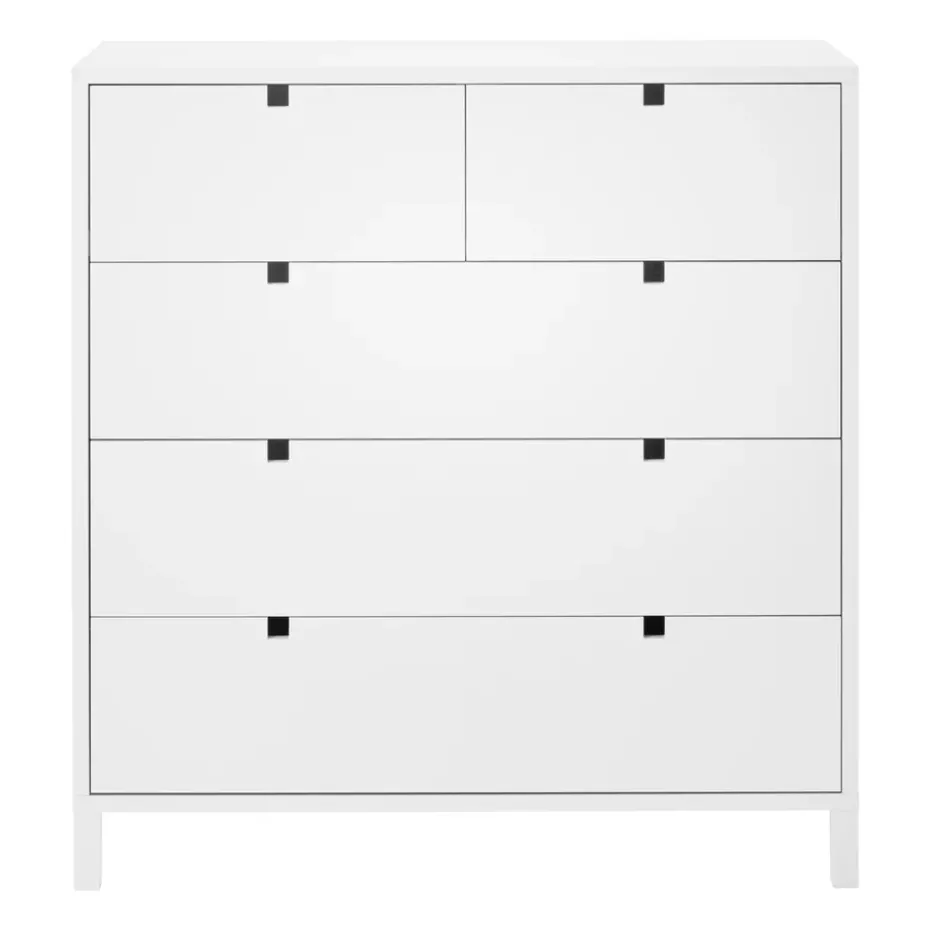 Square dresser 2+3 drawers, White