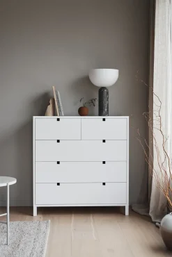 Square dresser 2+3 drawers, White
