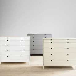 Square dresser 5 drawers, White