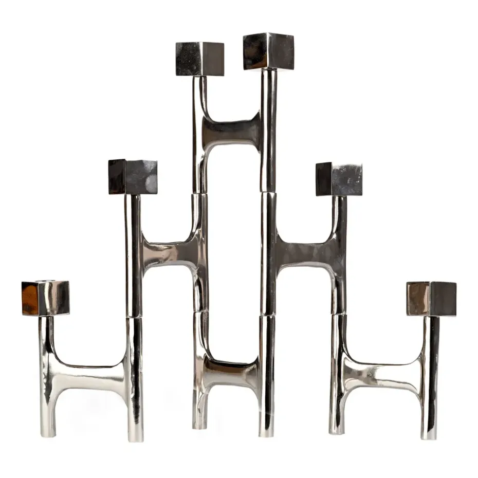 Square Folding candlestick 55x40 cm, Silver