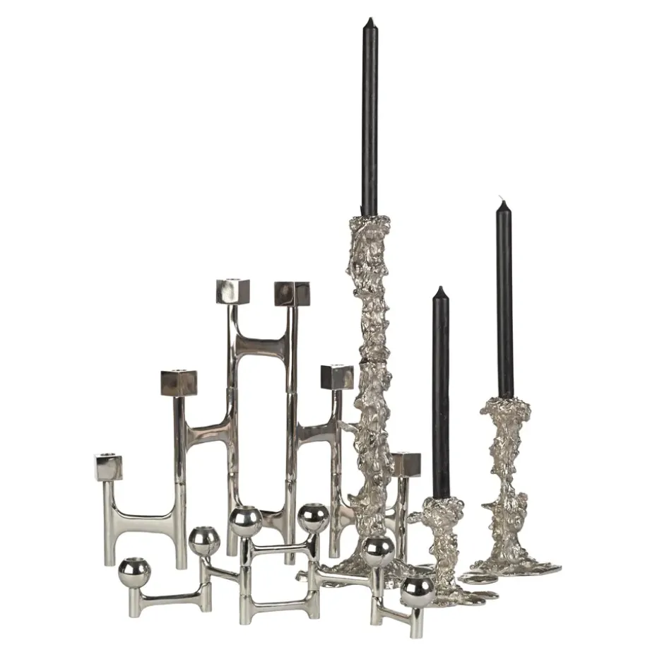Square Folding candlestick 55x40 cm, Silver