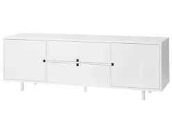 Square media bench, White