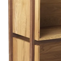 Stack shelf, Oak, add on, dark oiled walnut fitting