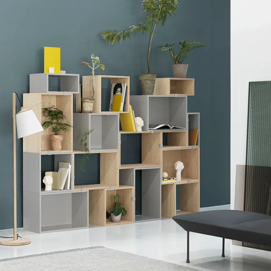 Stacked 2.0 shelving open, large, light grey