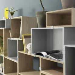 Stacked 2.0 shelving open, medium, oak