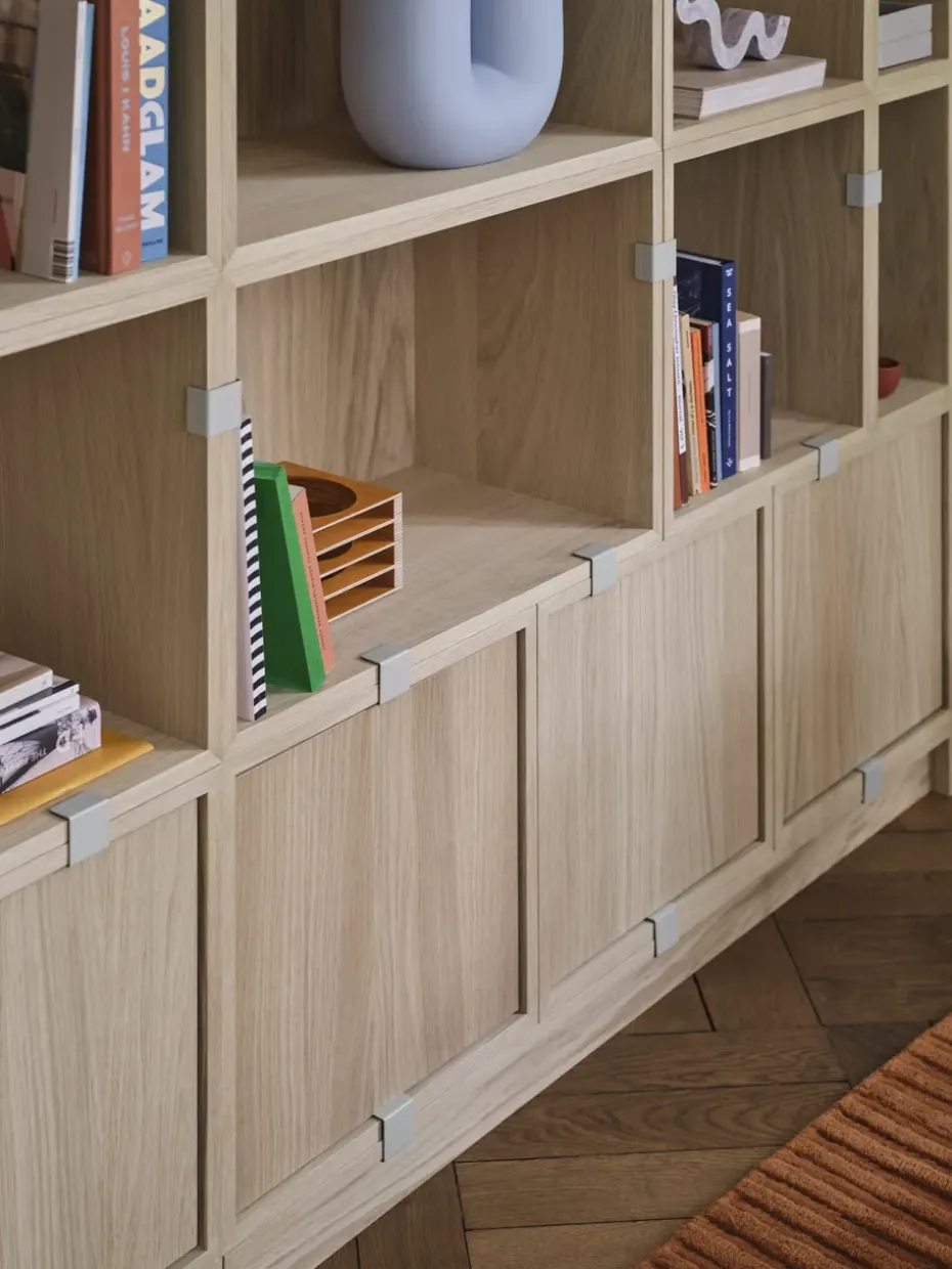 Stacked storage system Bookcase Configuration 1, Brown Green
