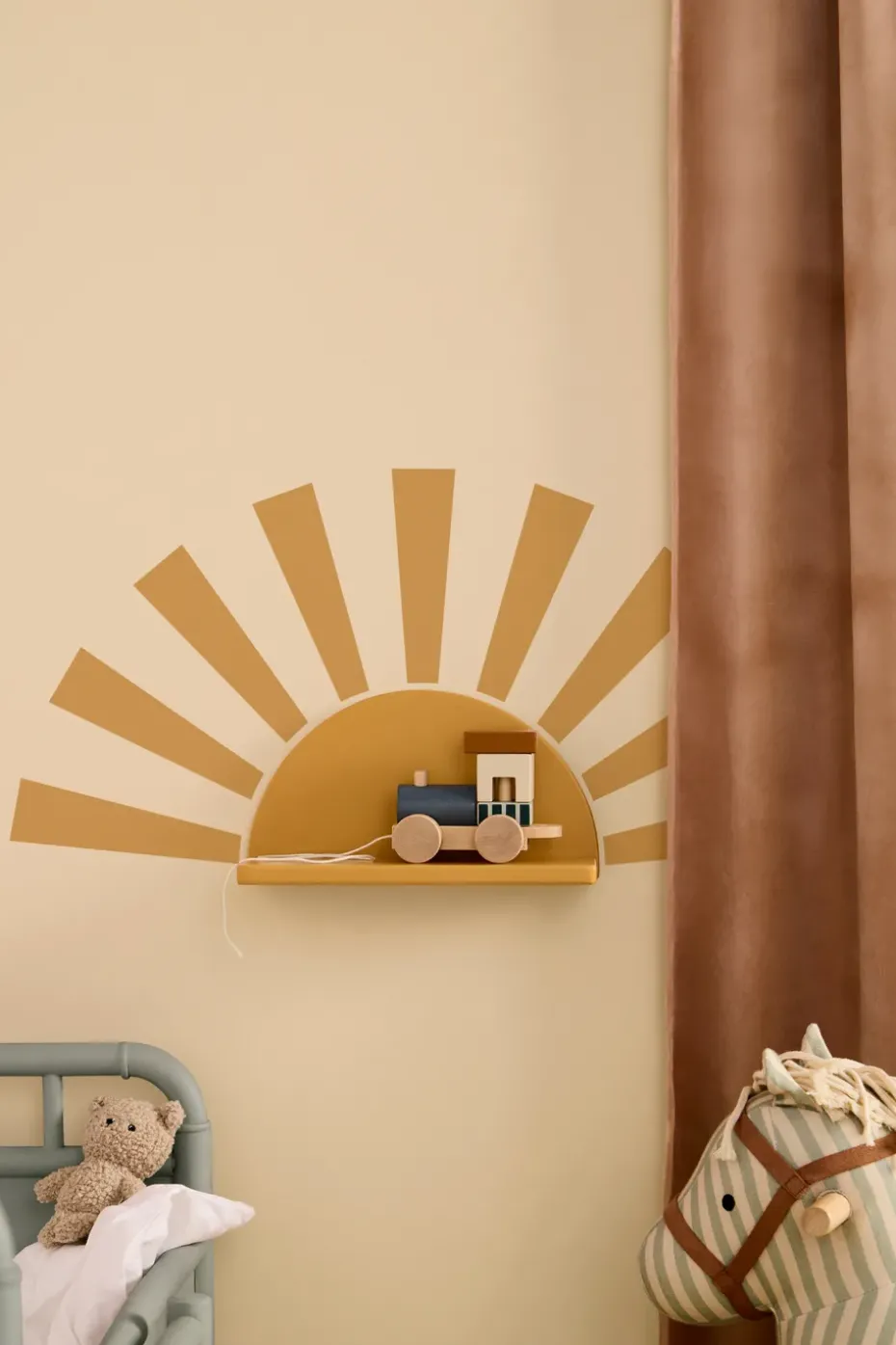 Star shelf circle incl stickers, Mustard