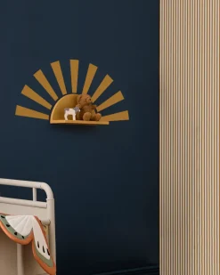 Star shelf circle incl stickers, Mustard