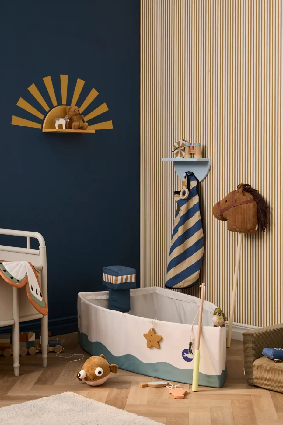 Star shelf circle incl stickers, Mustard