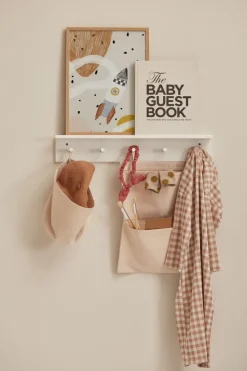 Star shelf with hooks, White