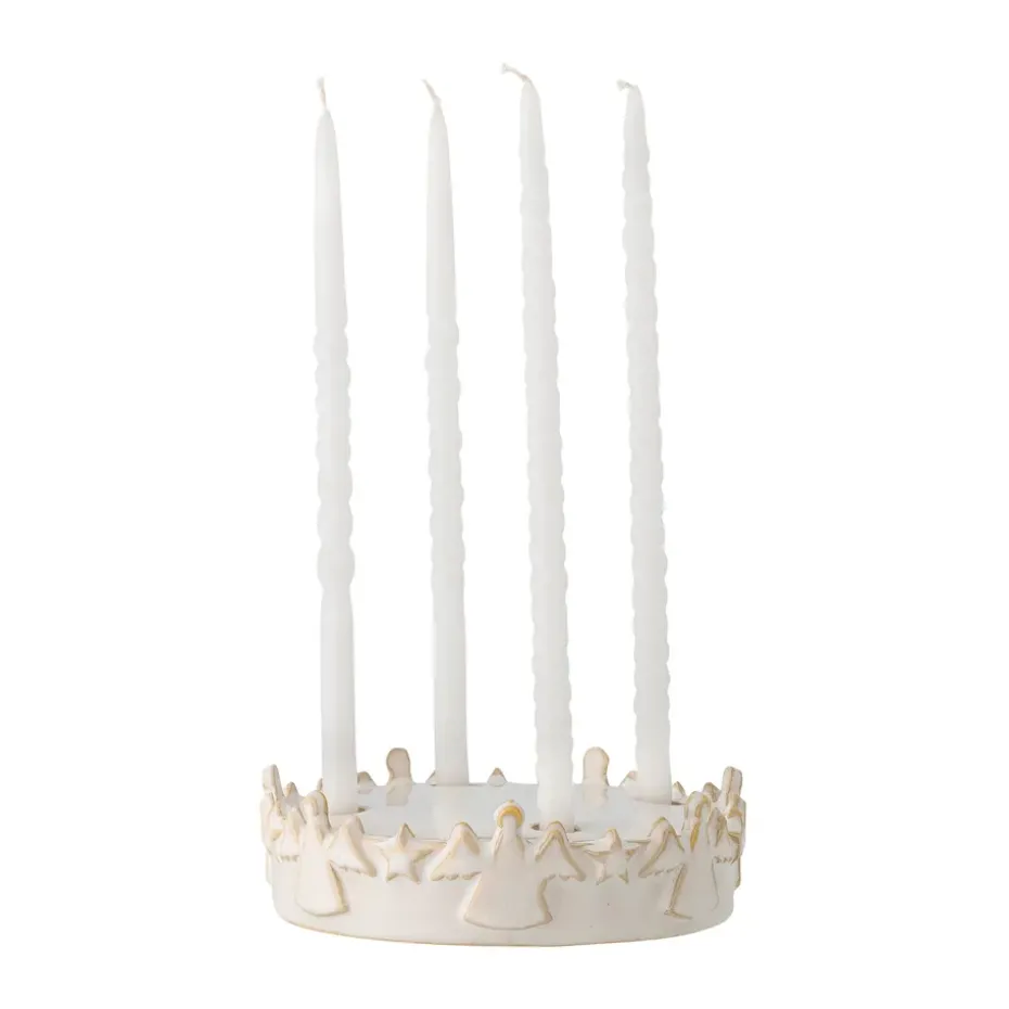 Starry Advent candle holder, White