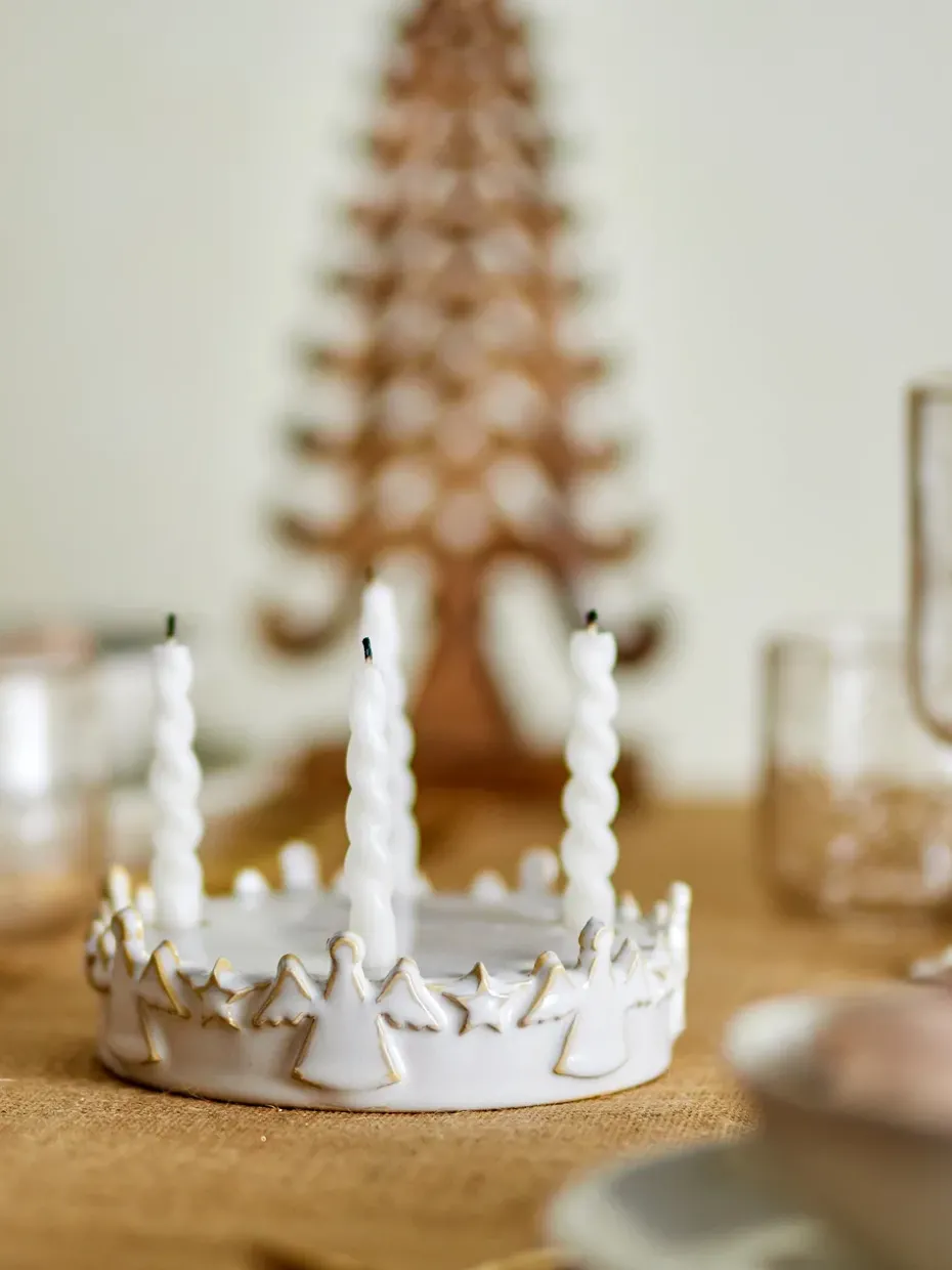 Starry Advent candle holder, White