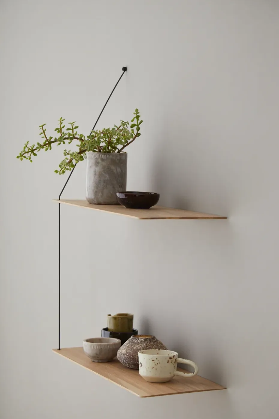 Stedge shelf 60 cm, White pigmented oak
