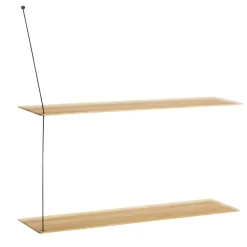 Stedge wall shelf 80 cm, white-pigmented oak