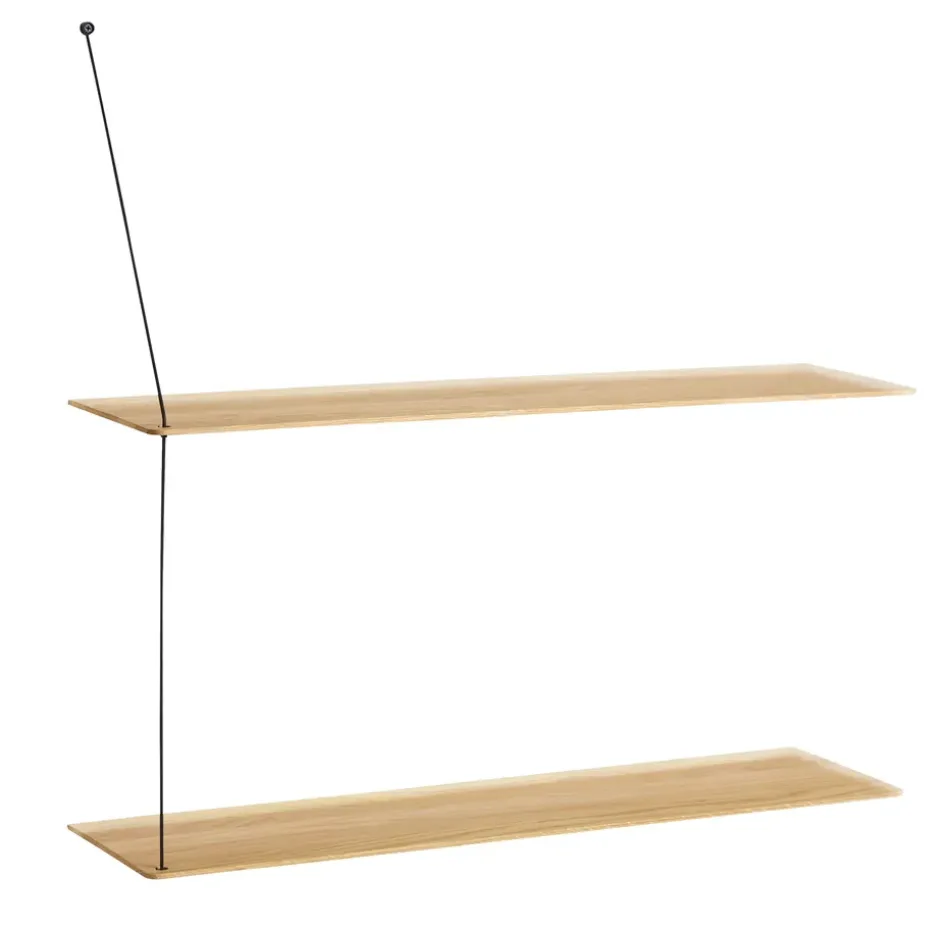 Stedge wall shelf 80 cm, white-pigmented oak