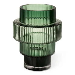 Steps tealight holder 12 cm, Dark green