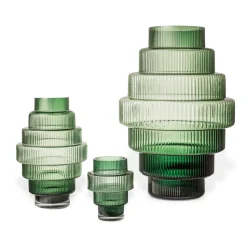Steps vase L 50 cm, Dark green