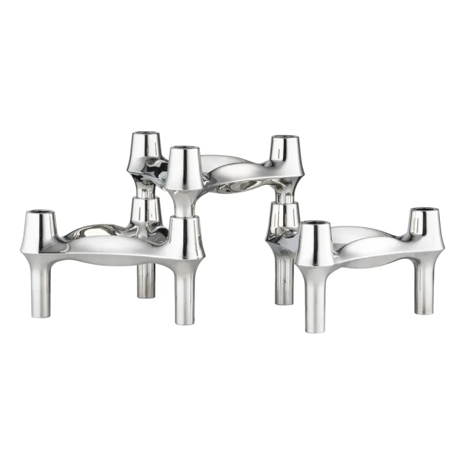 STOFF Nagel BMF candle holder 3-pack, Chrome