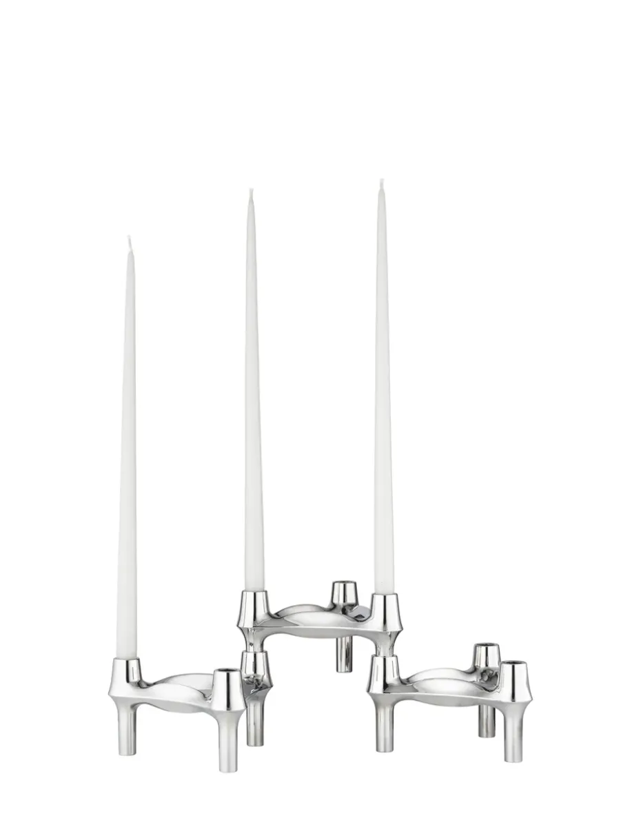 STOFF Nagel BMF candle holder 3-pack, Chrome