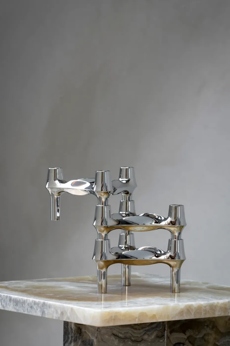 STOFF Nagel BMF candle holder 3-pack, Chrome