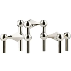 STOFF Nagel candle sticks 3-pack, chromium