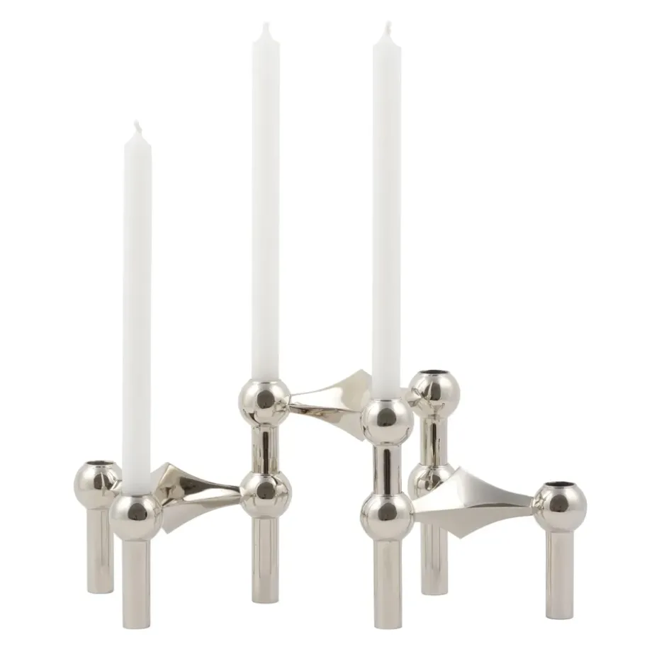 STOFF Nagel candle sticks 3-pack, chromium