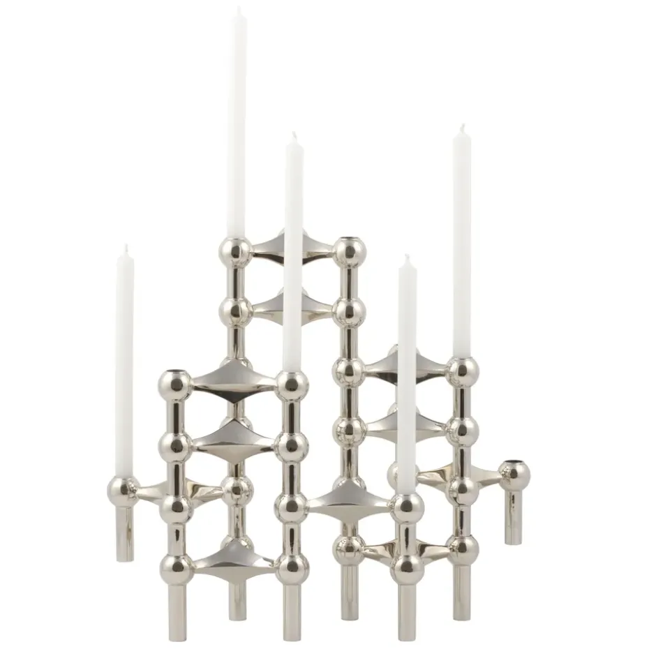 STOFF Nagel candle sticks 3-pack, chromium