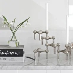 STOFF Nagel candle sticks 3-pack, chromium