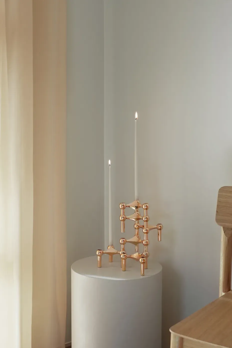 STOFF Nagel candle sticks 3-pack, Rosé gold