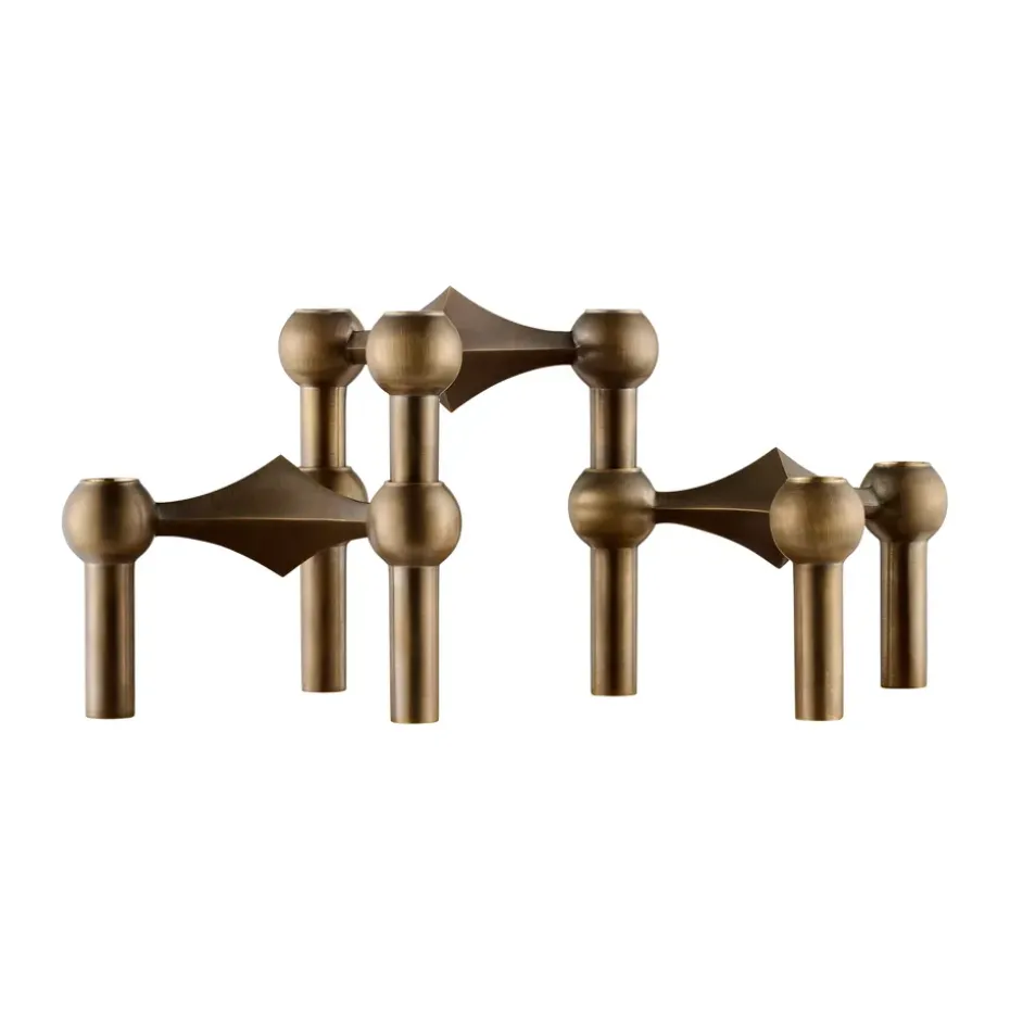 STOFF Nagel candle sticks 3-pack, Bronzed brass